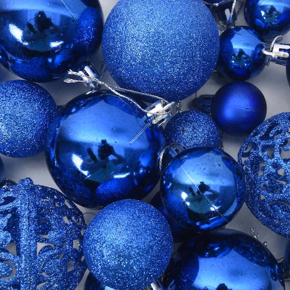 Berkfield Home 111 Piece Blue Christmas Bauble and Tree Topper Set – 4