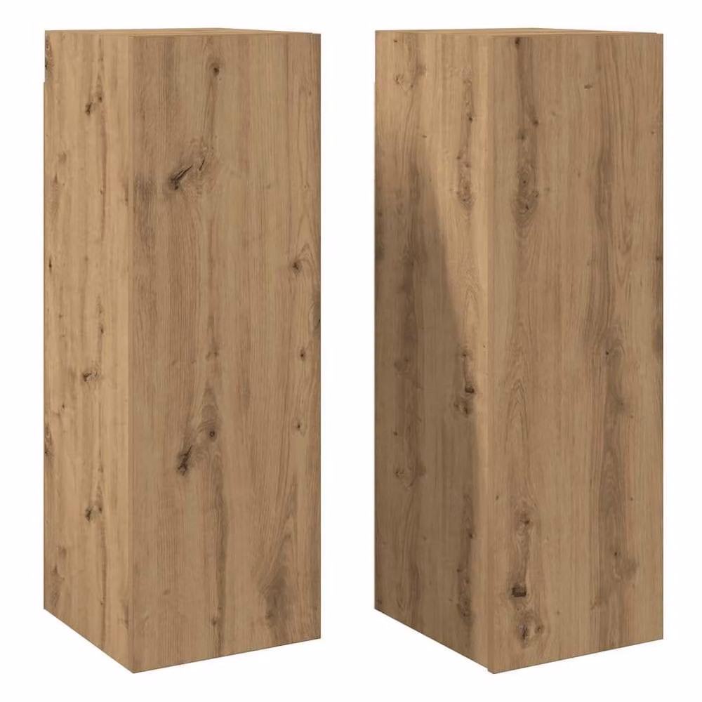 Berkfield Home Artisan Oak TV Cabinets, 2 Piece Set, Brown, W/D/H: 30.5 x 30 x 90 cm – 3