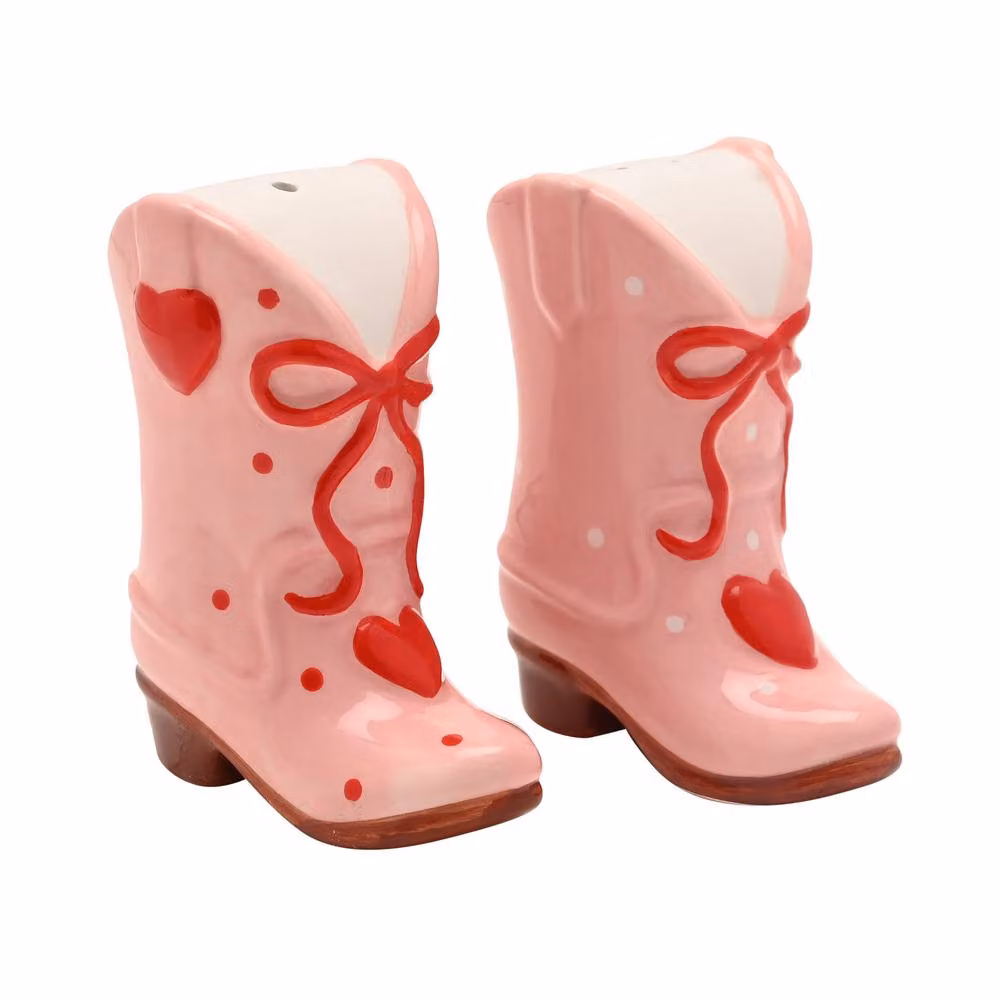 The Feel Good Club Cowboy Salt and Pepper Set in Pink and Multicolour Ceramic – 2