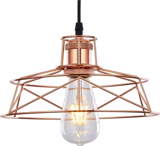 Innoteck Vintage Metal Cone Lamp Shade in Rose Copper and Gold, Diameter: 26 cm