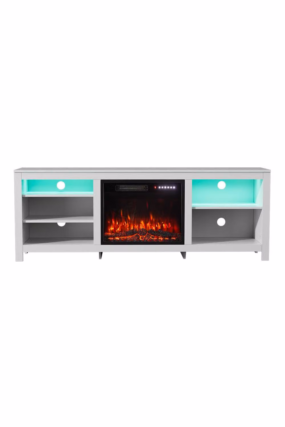 Living and Home White Electric Fireplace TV Stand with Remote and 12 Flame Colours – 4