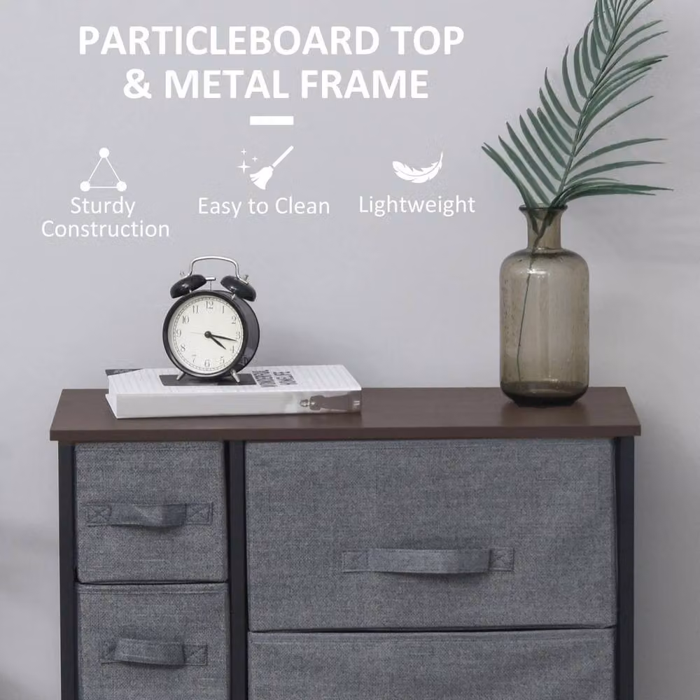 NESTLUNE 7-Drawer Chest of Drawers in Grey, W: 100 cm, D: 15 cm, H: 71 cm – 3