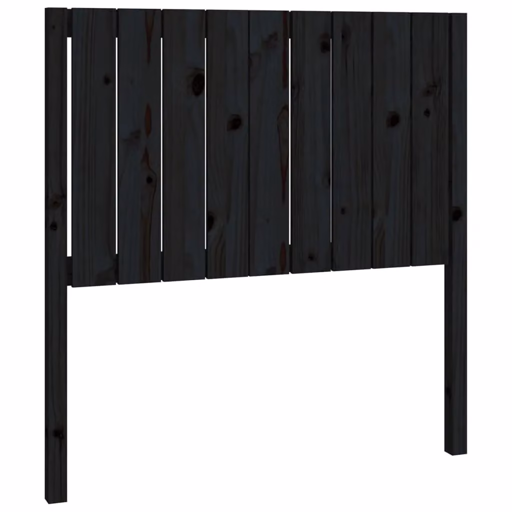 Berkfield Home Black Rustic Solid Pine Wood Bed Headboard W/D/H: 95.5 x 4 x 100 cm – 2