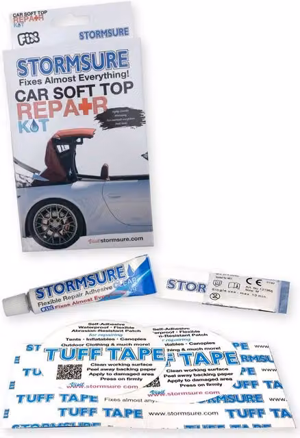 Stormsure Waterproof Car Soft Top Roof and Convertible Repair Kit, Transparent
