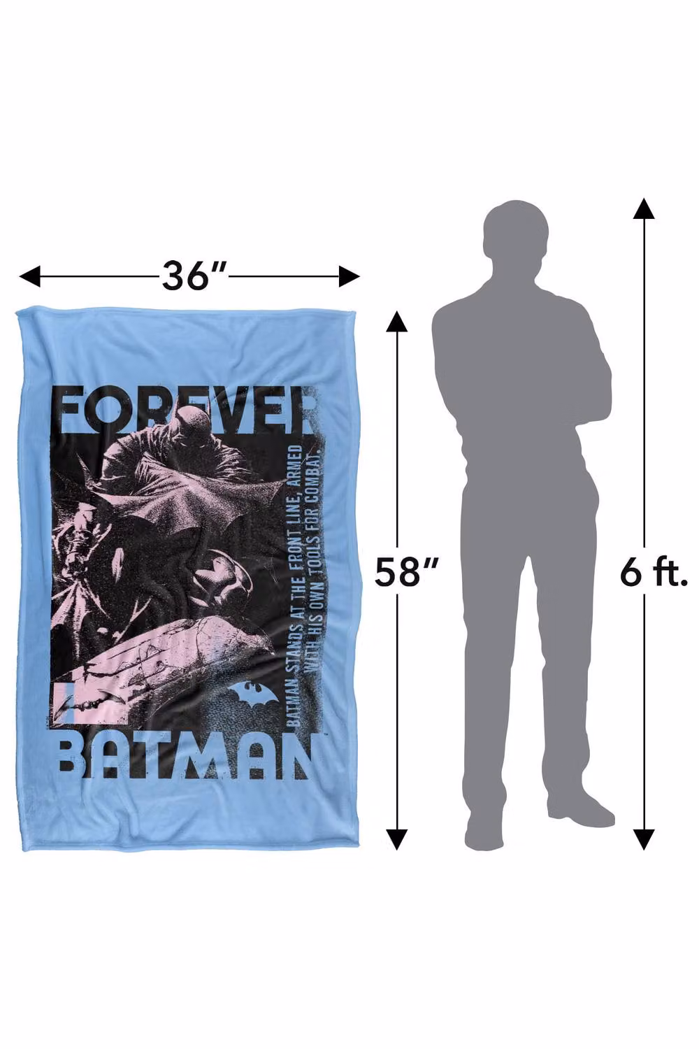 LOGOVISION Batman Forever Silky Touch Super Soft Fleece Throw Blanket, Multicolour, W: 152.4 cm x L: 152.4 cm – 7