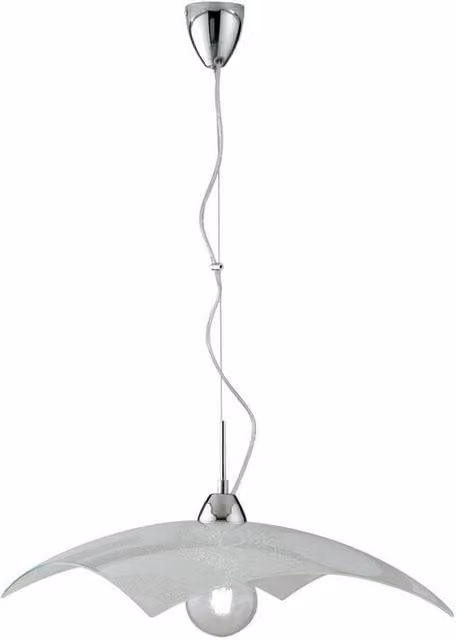 Netlighting Miro Glass Ceiling Pendant in White and Chrome with E27 Socket