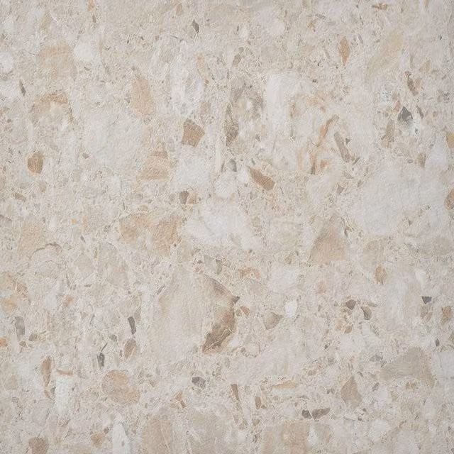 Novecrafto Self-Adhesive Vinyl Floor Tiles in Desert Terrazzo Stone Look, Yellow and Beige