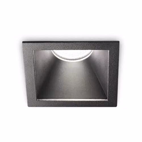 Netlighting Game Square Recessed LED Downlight, Black, 1100Lm, 3000K Warm White