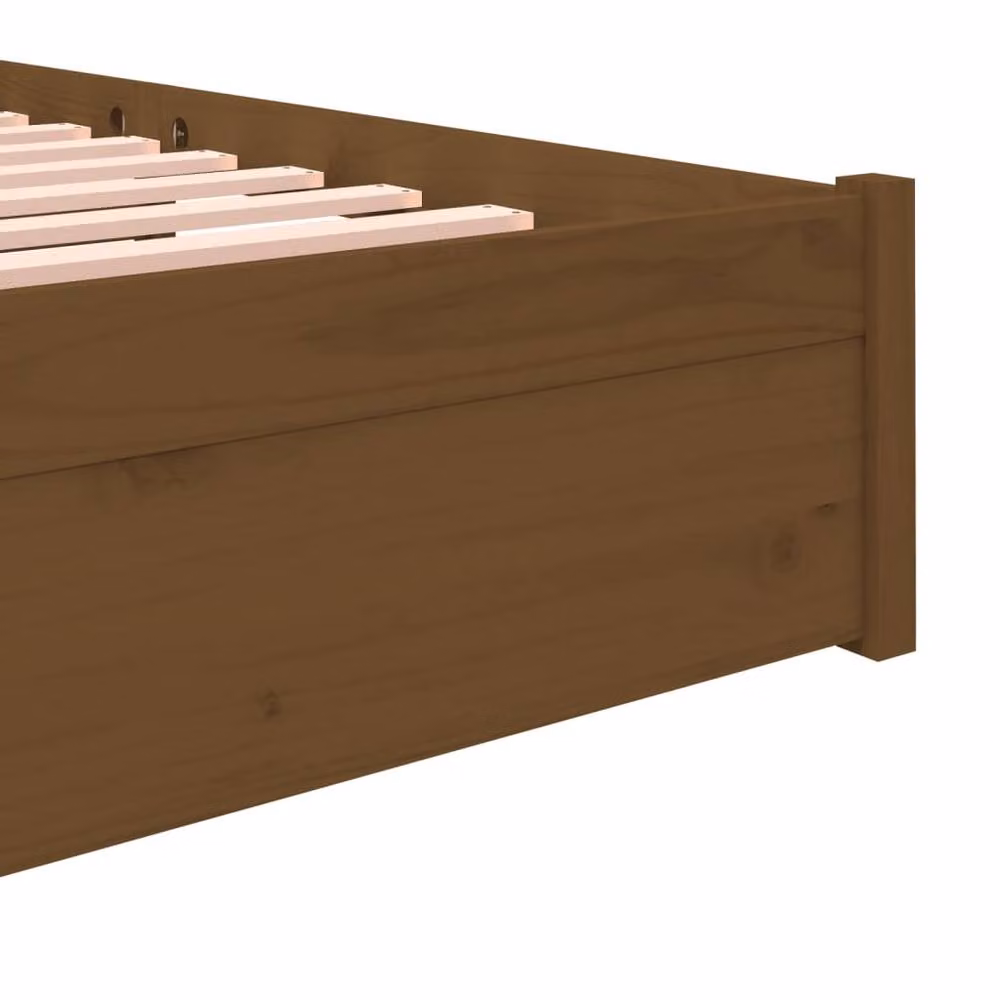 Berkfield Home Small Double Solid Wood Pine Bed Frame, Brown, W/D/H: 120 x 190 cm – 4