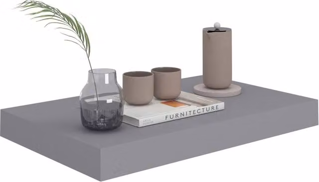 Berkfield Home Durable Floating Wall Shelf, Grey, W/D/H: 40 x 23 x 3.8 cm