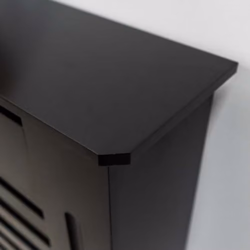 Airwave Horizontal Line Style Radiator Cover in Black Painted MDF, W/D/H: 81.5 x 19.0 x 78.0 cm – 4