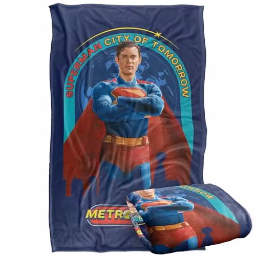 Warner Bros. Superman 2025 City Of Tomorrow Super Soft Fleece Throw Blanket, Multicolour, W/D/H: 91 x 147 cm – 1