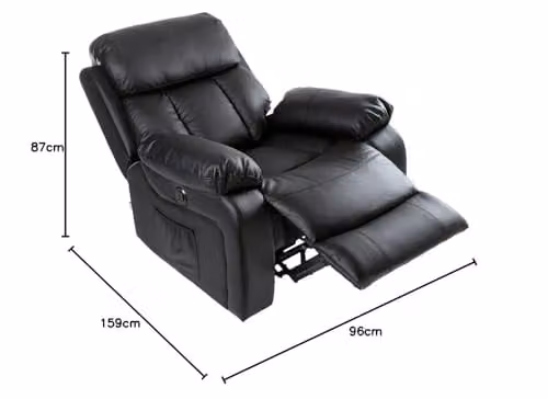 More4Homes Chester Electric Heated Massage Recliner Bonded Leather Armchair in Black – 3