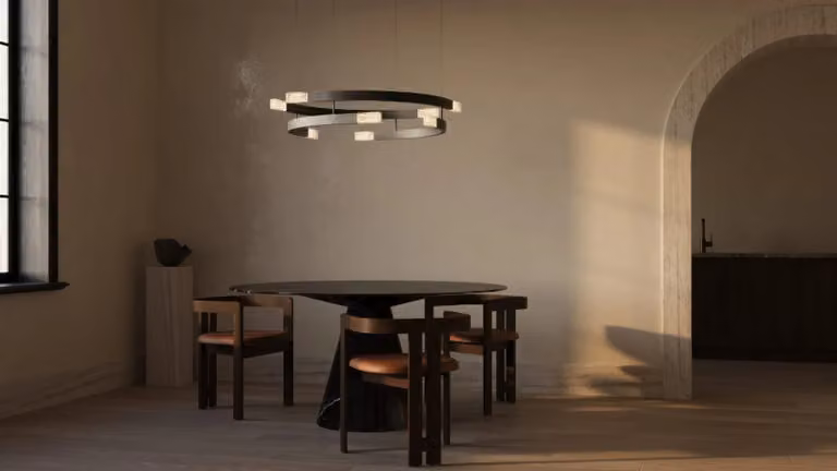 CTO Lighting Trace Circular Chandelier in Black or White