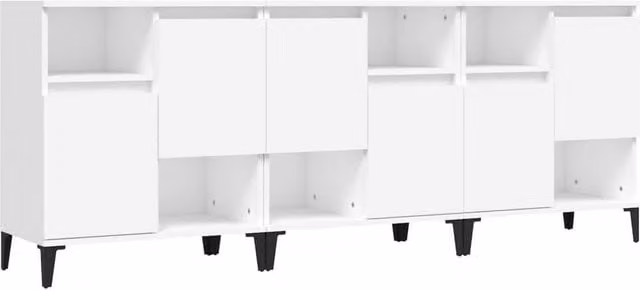 Berkfield Home Set of 3 Classic White Matt Sideboards in Engineered Wood W/D/H: 60 x 35 x 70 cm