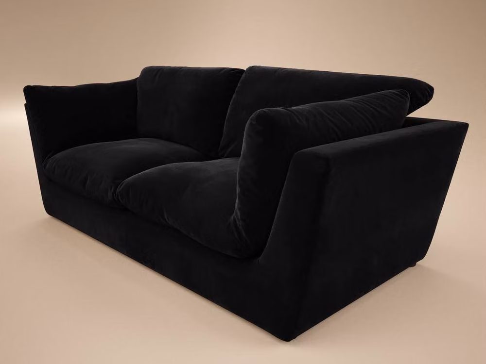 Solace+Co Orson 3 Seater Velvet Upholstered Sofa in Black – 3
