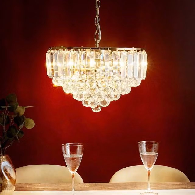 Wyld and Coco Gold Crystal Chandelier Pendant, Diameter: 40 cm – 1