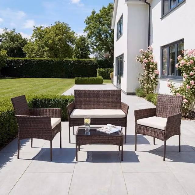 Artemis Home Corato 4-Seat Rattan Patio Set in Brown – 1
