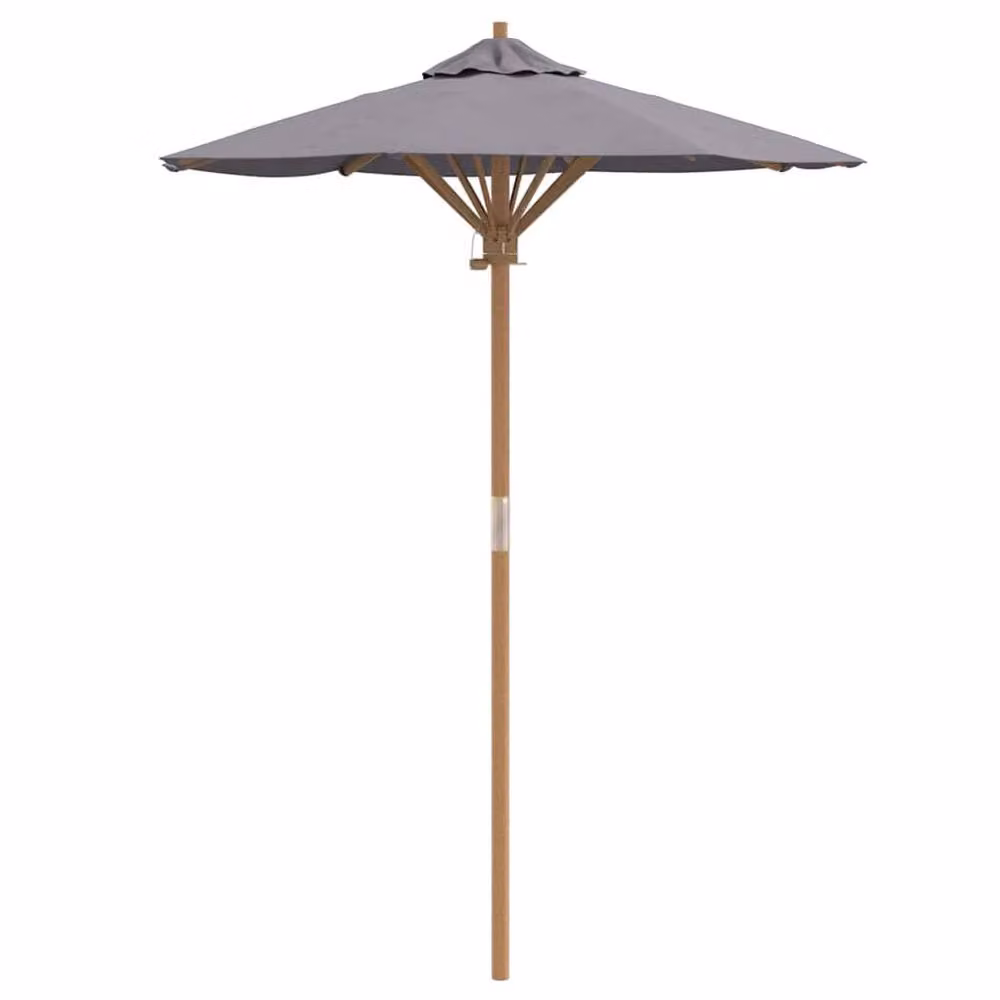 Berkfield Home Classic Garden Parasol in Dark Grey with Bamboo Wood, W: 151 cm, D: 211 cm – 3