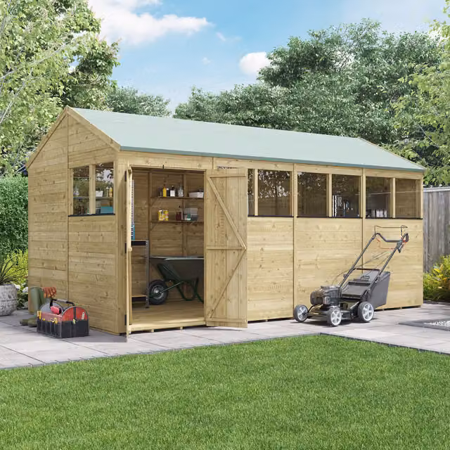 BillyOh Rustic Brown Wooden Apex Shed with Window and Tongue and Groove Design