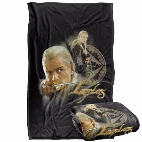 Warner Bros. Lord of the Rings Legolas Silky Touch Super Soft Fleece Throw Blanket, Multicolour