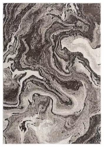 Desire Rugs Abstract Modern Rectangular Area Rug, Brown, W: 160 cm, L: 230 cm – 2