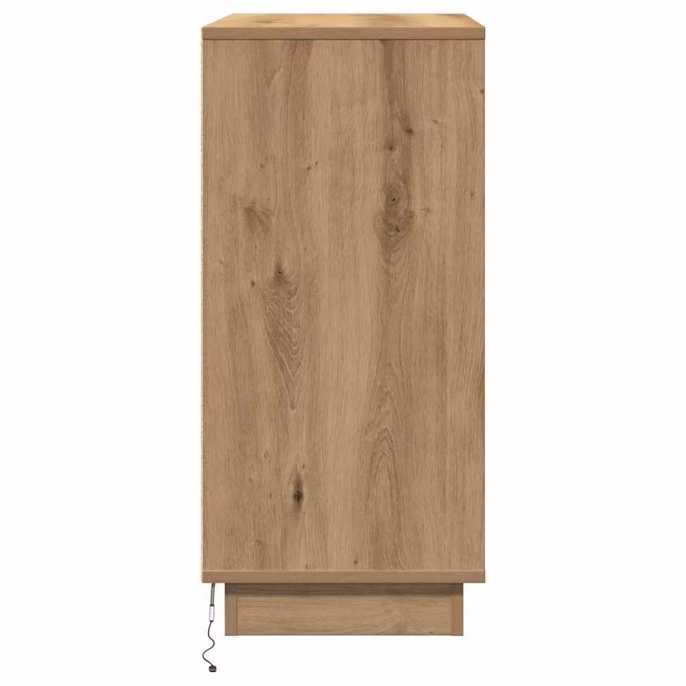 Berkfield Home Bedside Cabinet in Artisan Oak Brown with Integrated LED Lighting, W/D/H: 71 x 34.5 x 75 cm – 4