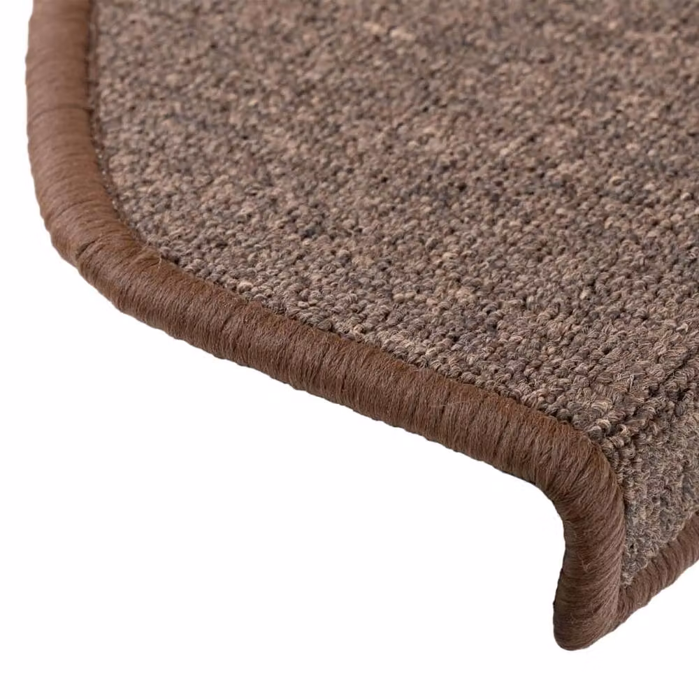 Berkfield Home Self-Adhesive Carpet Stair Treads, 15 Pieces, Coffee Brown, W: 65 cm, D: 24 cm, H: 4 cm – 3