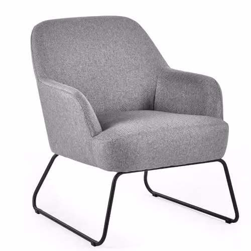 Julian Bowen Davos Grey Fabric Tub Accent Chair with Metal Frame, H80.5 x W77 x D67 cm – 2