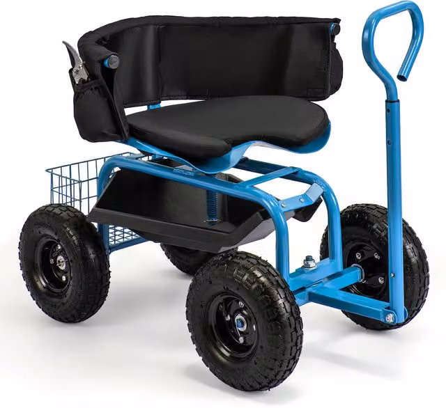 Costway Blue Metal Outdoor Gardening Cart