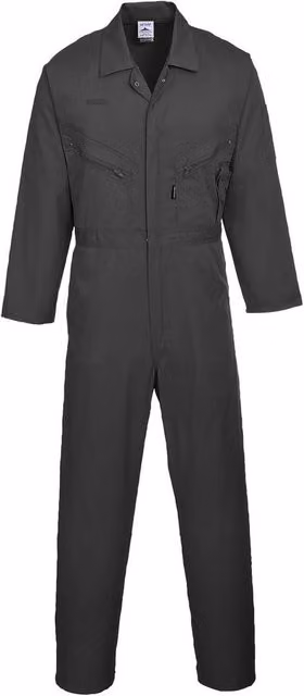 Portwest Men's Liverpool-zip Poly-cotton Workwear Coverall Pack of 2 in Black, Size: 3XL