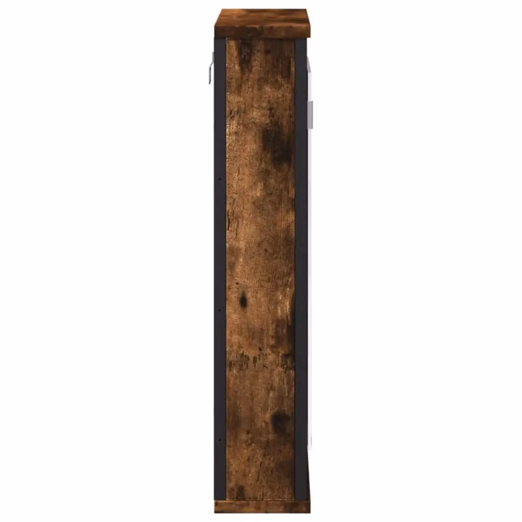 Berkfield Home Smoked Oak Bathroom Mirror Cabinet, Brown, W: 42 cm, D: 12 cm, H: 60 cm – 4