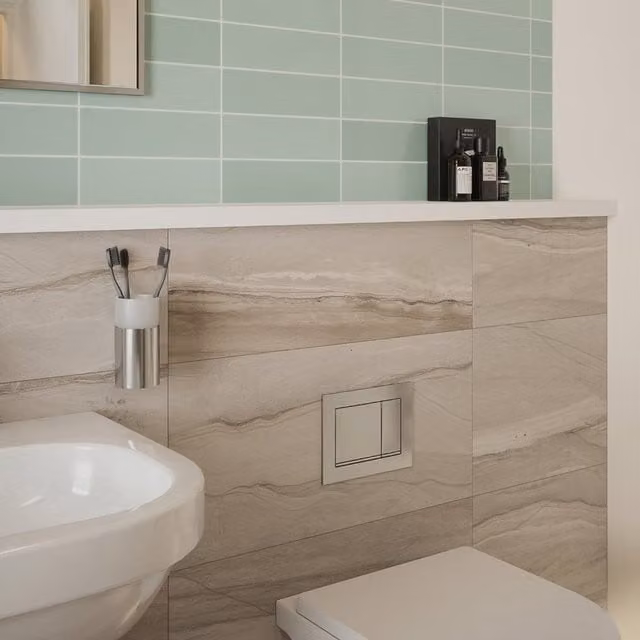 Johnson Tiles Haven Stone Effect Matt Large Format Wall Tiles in Brown and Beige