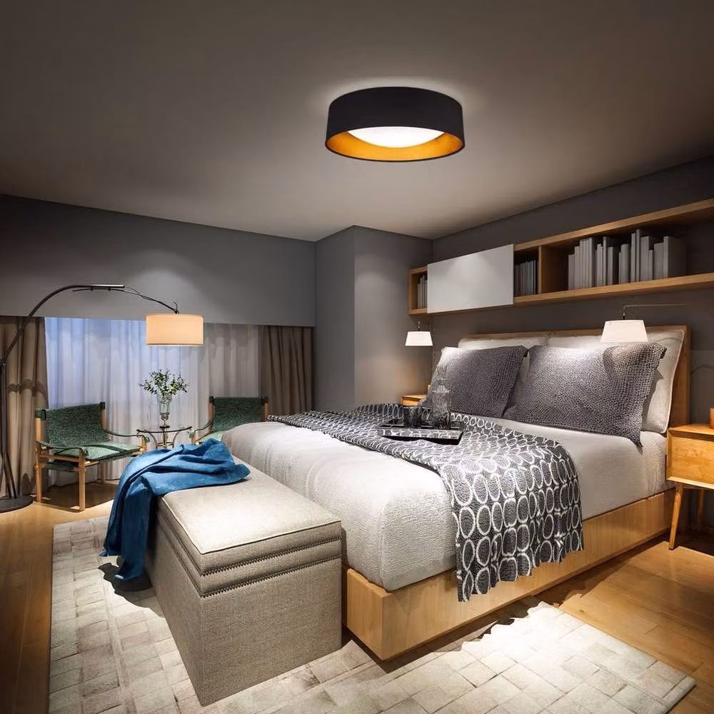 B.K.Licht Round LED Ceiling Light in Black and Gold, 18W, 2200Lm, 4000K Neutral White, Diameter: 40 cm – 3