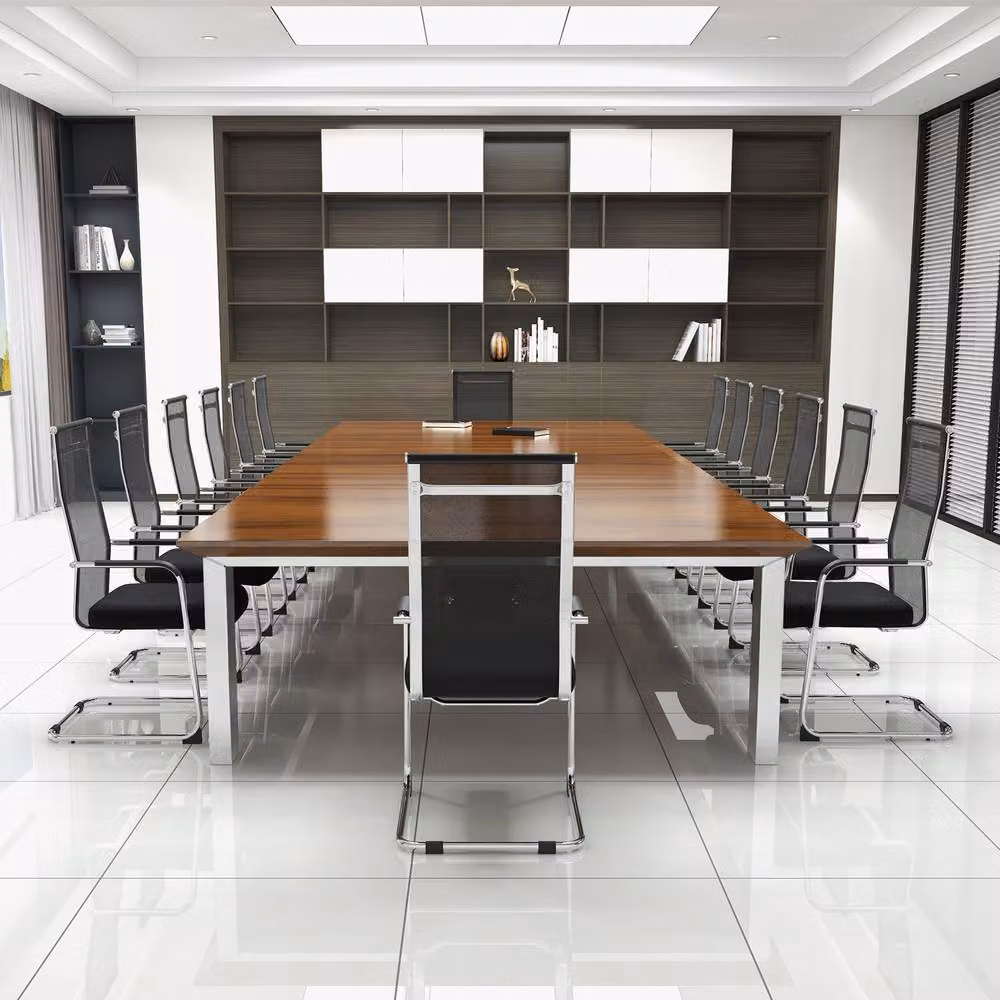 Gymax Set of 2 Black Fabric Meeting Room Conference and Office Guest Chairs – 6