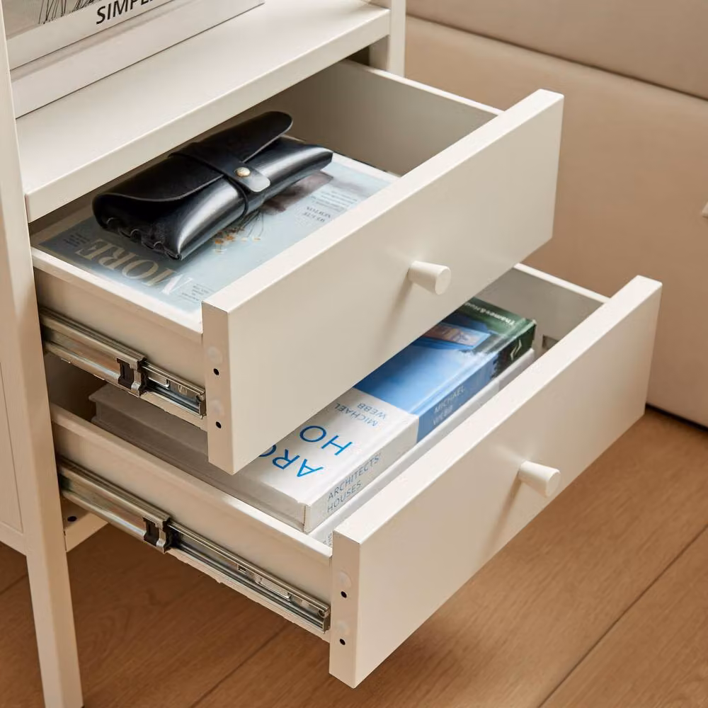 FurnitureboxUK Lykke Metal Storage Bedside Table in Cream – 2