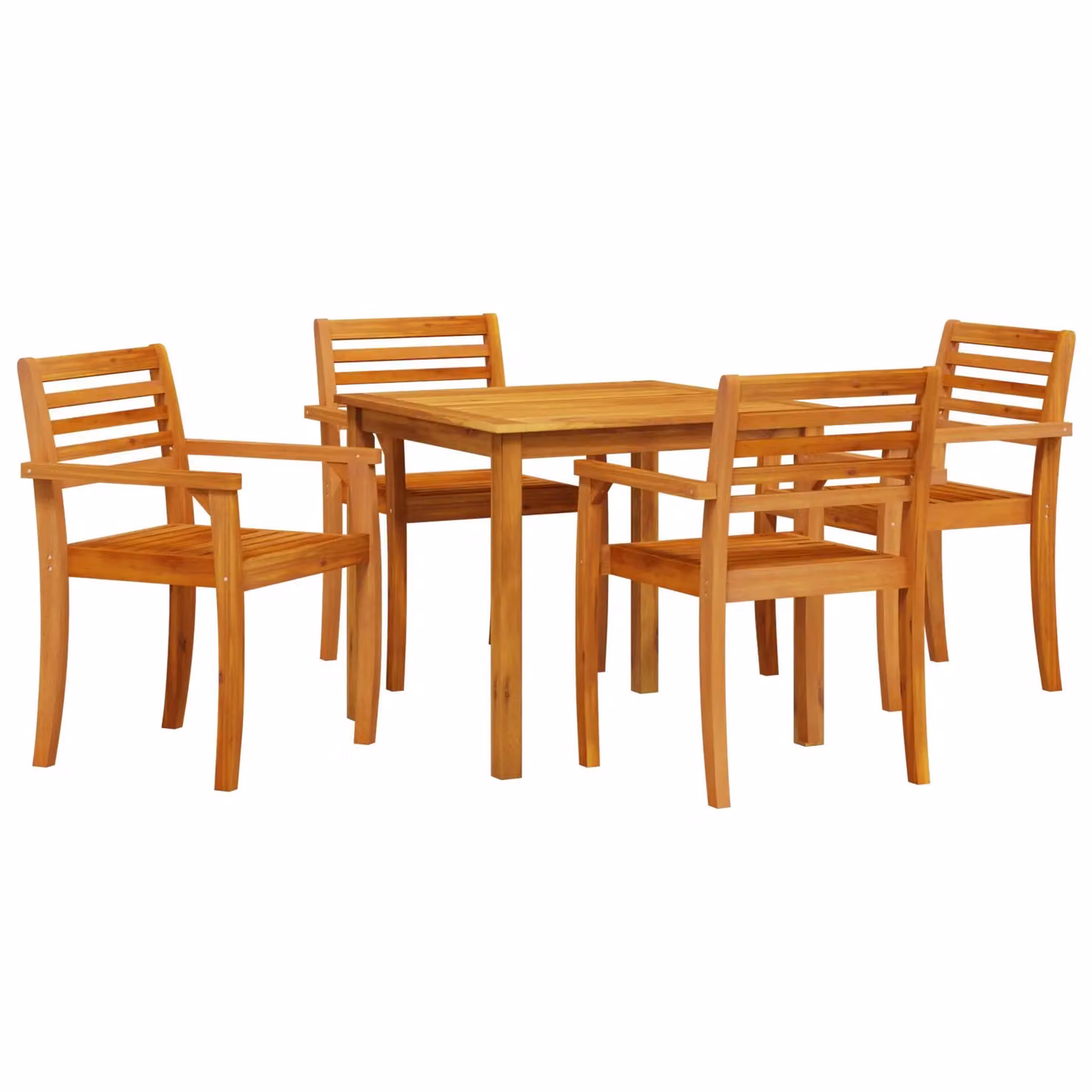 Berkfield Home 5 Piece Rustic Acacia Wood Garden Dining Set in Brown – 2