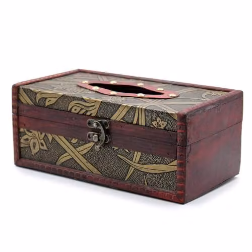 KDMD Large Trunk Style Tissue Box in Brown – 1