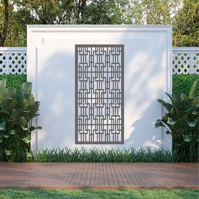 Laser Hut Chisonium Geometric Metal Wall Art in Anthracite Grey