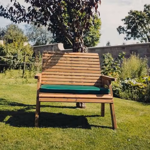 Churnet Valley Ivy Brown 2 Seater Rustic Wood Garden Bench – 3