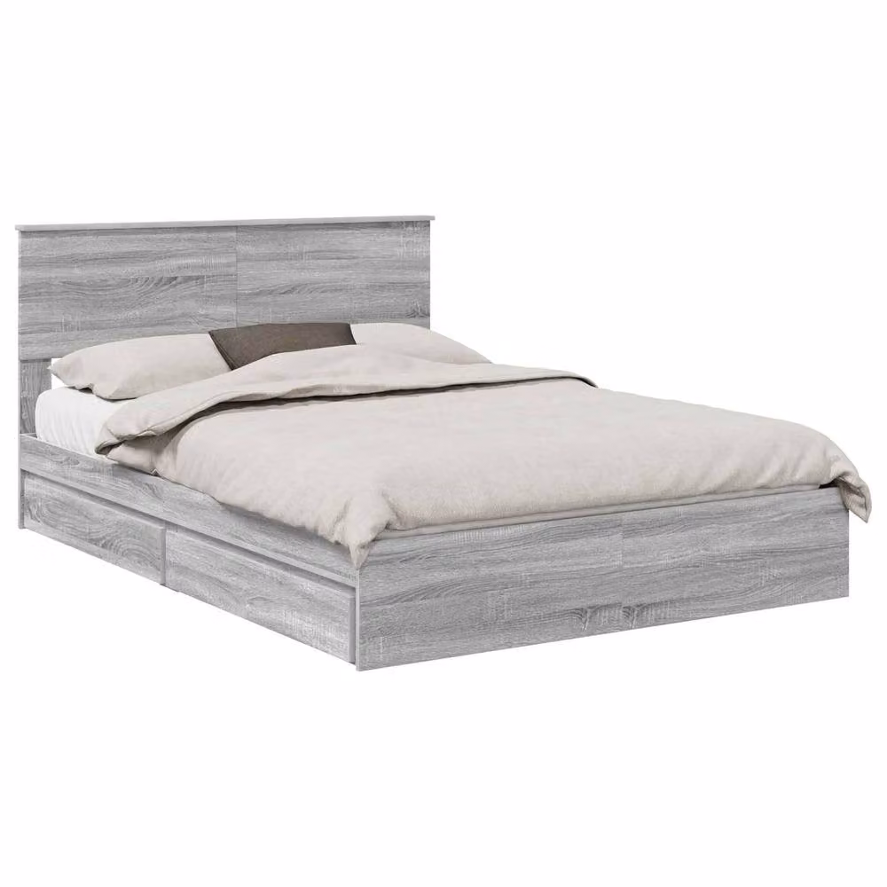 Berkfield Home Grey Sonoma Modern Storage Bed with Drawers, W/D/H: 160 x 200 cm, Engineered Wood – 2