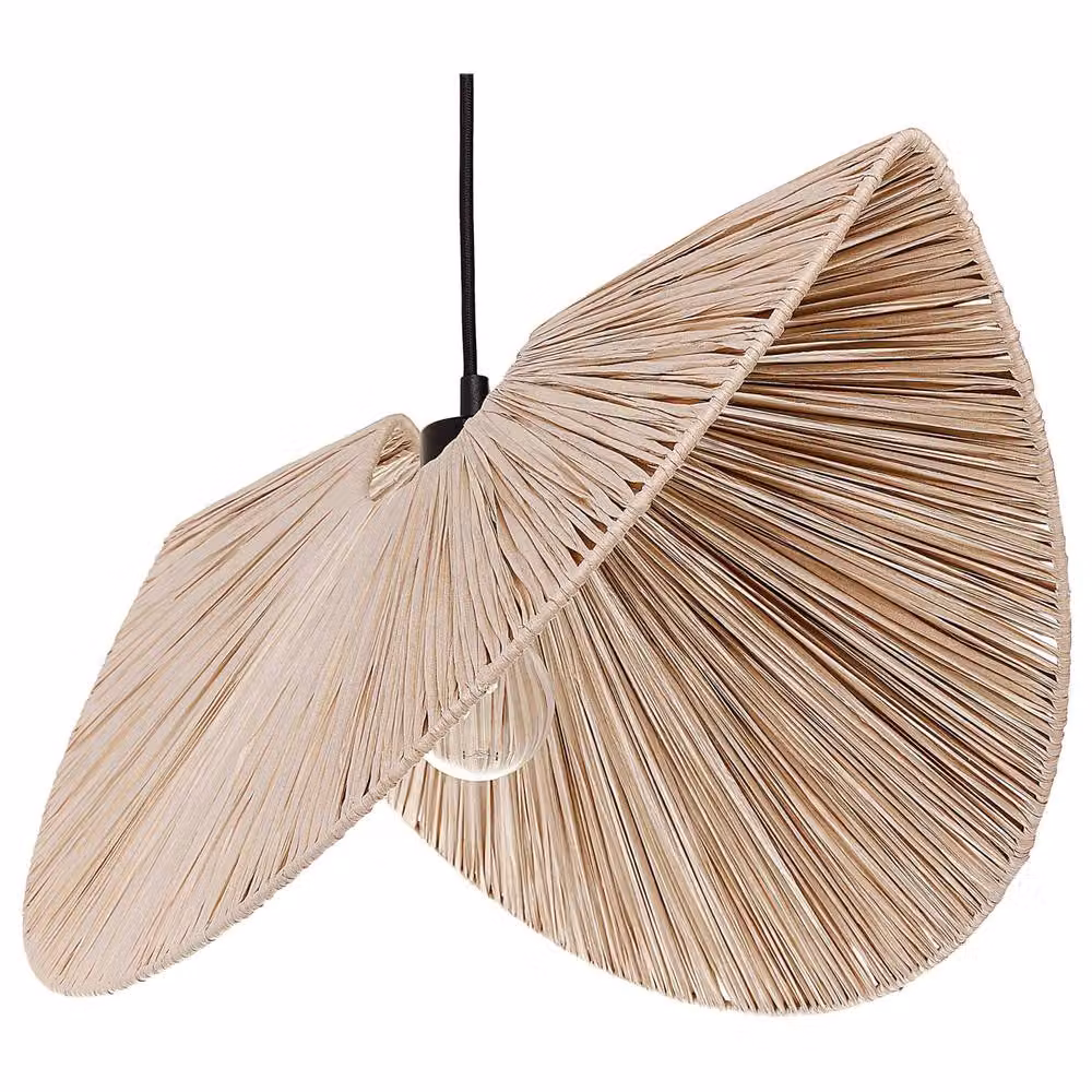 Wyld and Coco Beige Paper Pulp Pendant Lamp with Dome Shade – 2