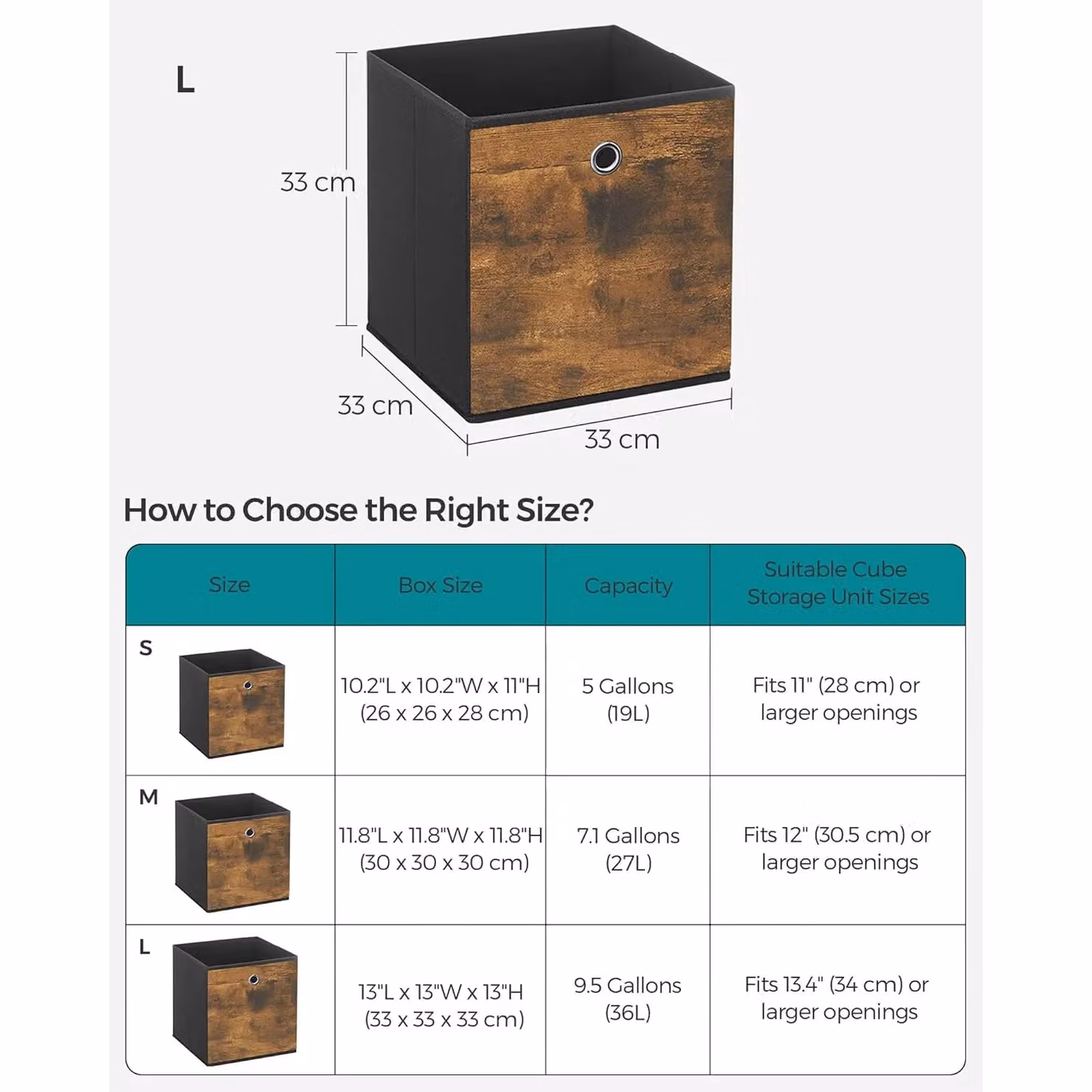 SONGMICS Large Storage Cube Set in Brown with Handles and Oxford Fabric – 2