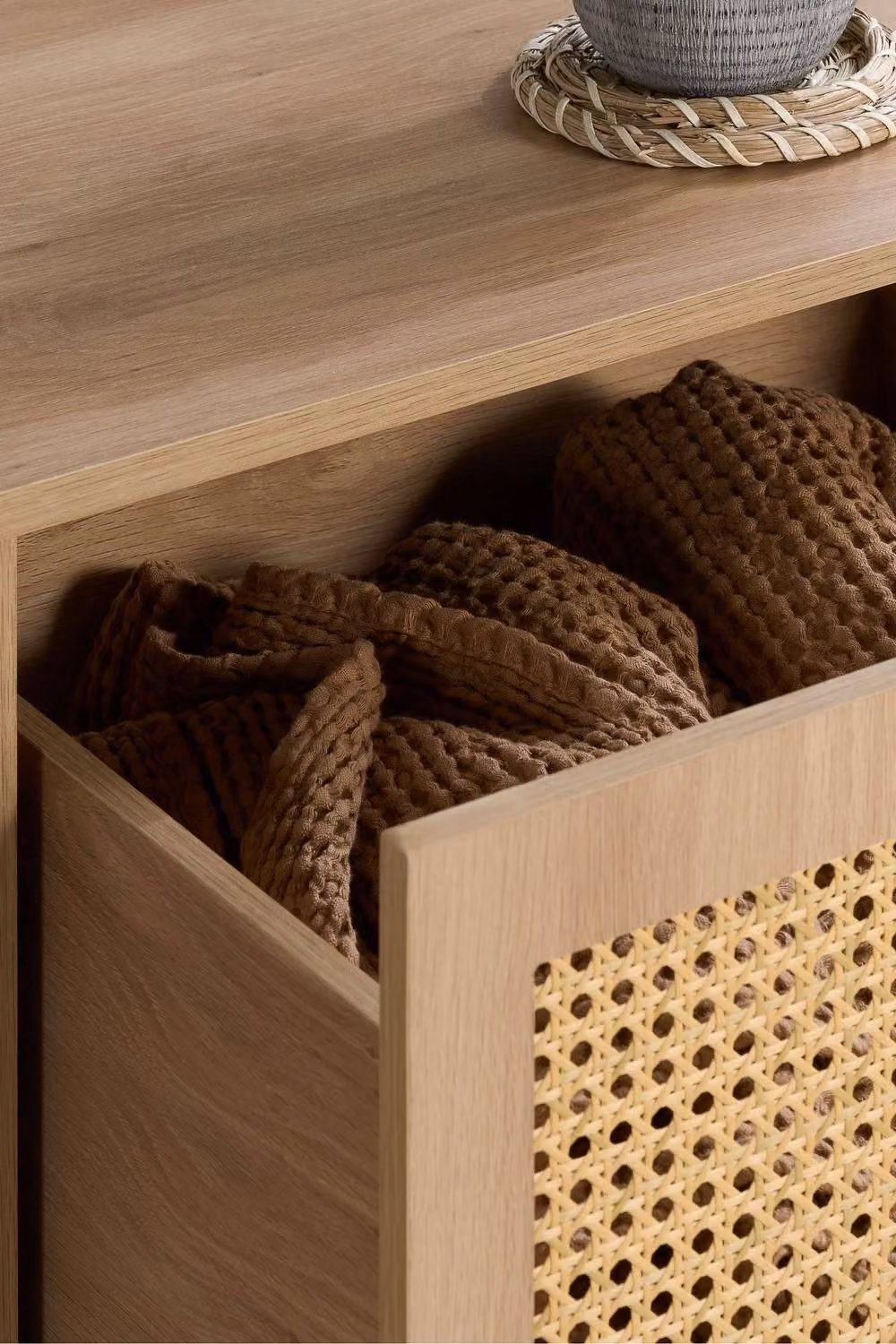 Birlea Croxley Oak and Rattan Coffee Table in Brown – 4