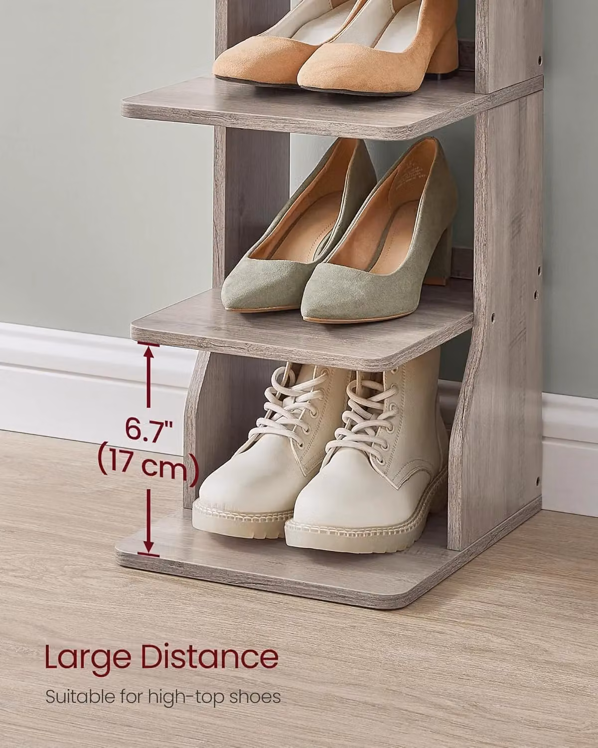 VASAGLE Slim Narrow Shoe Rack Storage Organiser in Fawn – 2