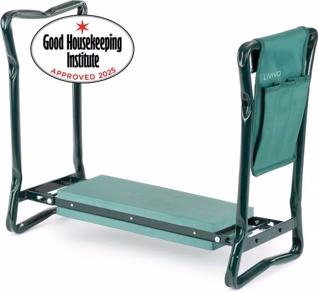 LIVIVO Garden Bench and Kneeler with Tool Bag, Green
