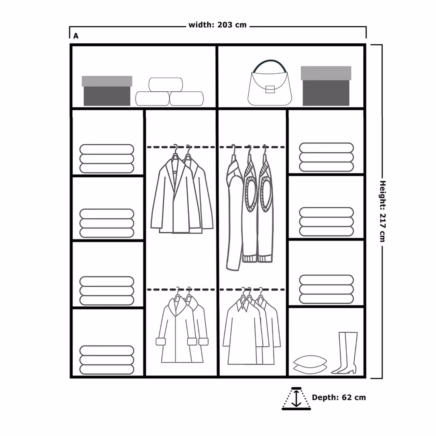 Sliding Wardrobes 4U Ribon Grey Mirror Sliding Door Wardrobe W/H: 203 x 217 cm – 2