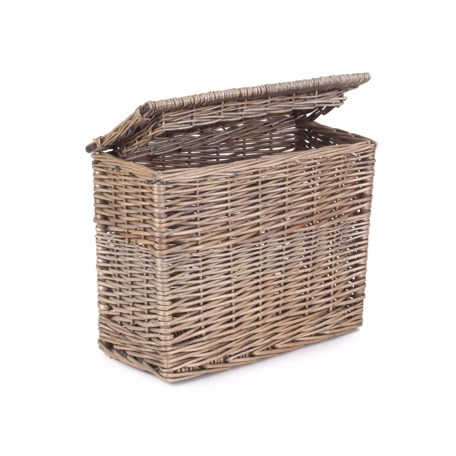 Red Hamper Wicker Rectangular Lidded Toilet Tidy Basket in Brown, W/D/H: 37.0 x 32.0 x 19.0 cm – 2