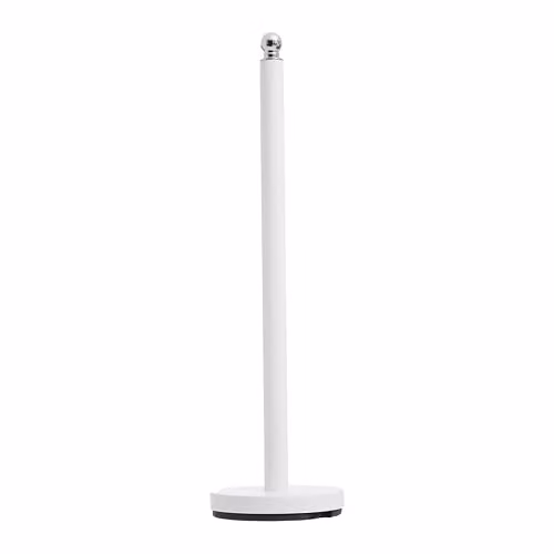 Orsina Freestanding White Toilet Roll Holder with Spare Roll Storage and Metal Base