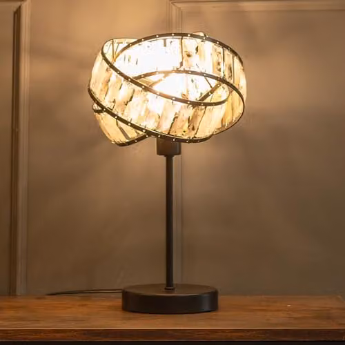 ValueLights Tortoise Shell Acrylic Jewel Twist Ring Easy Fit Pendant Lampshade in Brown, W: 40 cm, H: 18.5 cm